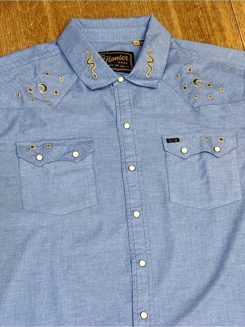 Howler Brothers - Crosscut Deluxe: Noche de Paz: Indigo Chambray - XL NWT - Picture 3 of 8